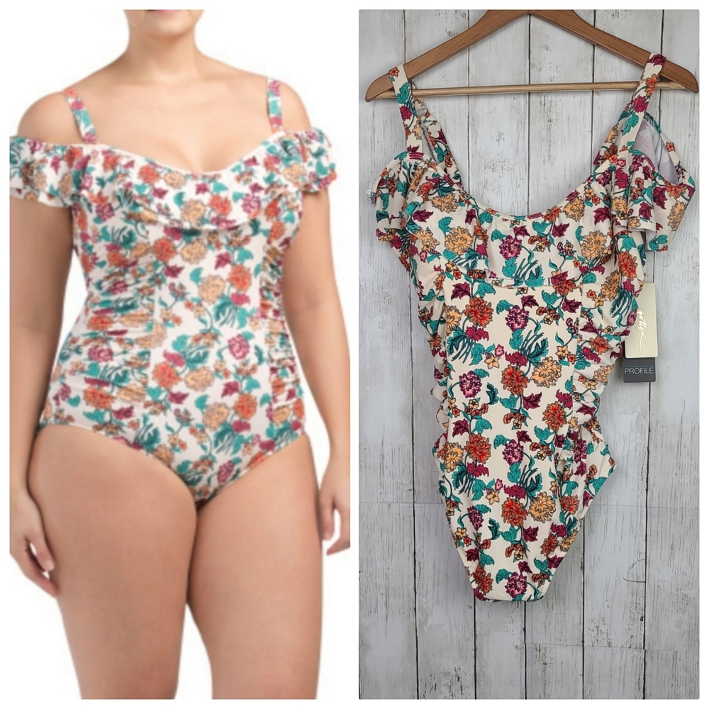 Plus Profile by Gottex Ruched Sides One Piece